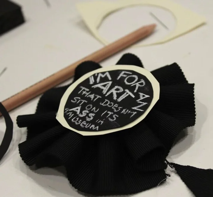 Battle Pass Workshop, Museum of Modern Art, Cockade-making project, 2014