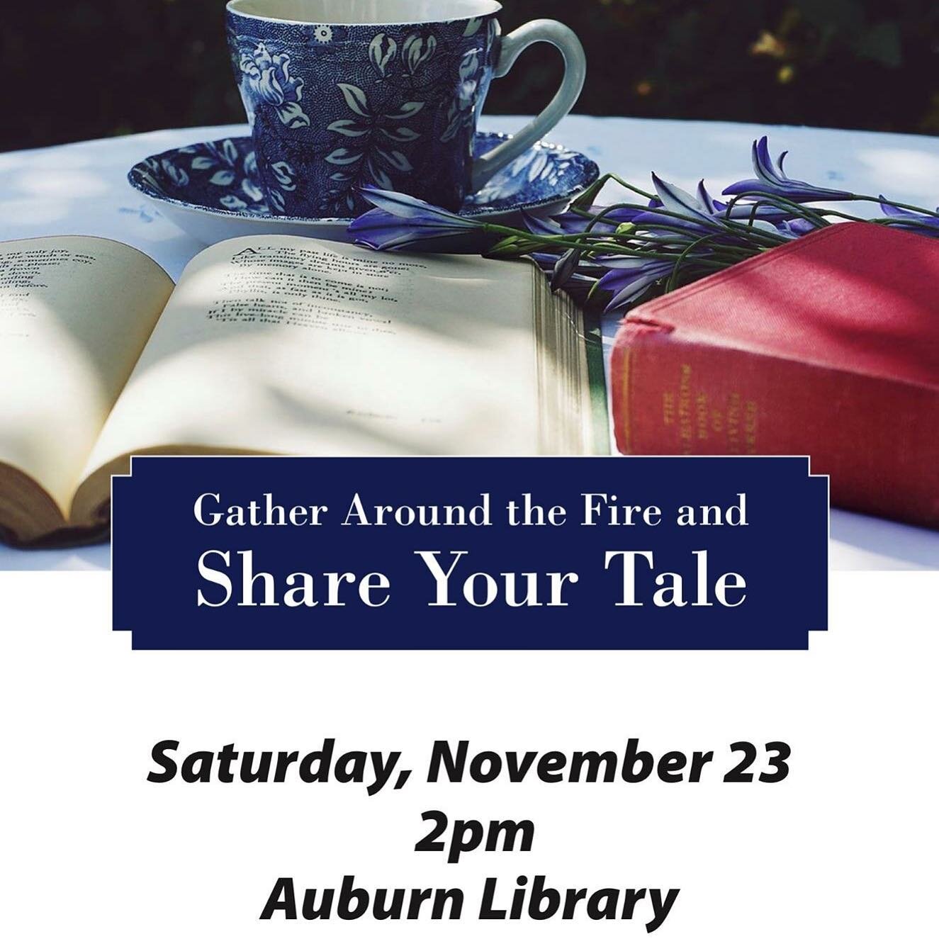 Join us this Saturday at the #Auburn library! Sip some tea, sit by our &ldquo;fire&rdquo; and share in crafting your story! #kcls