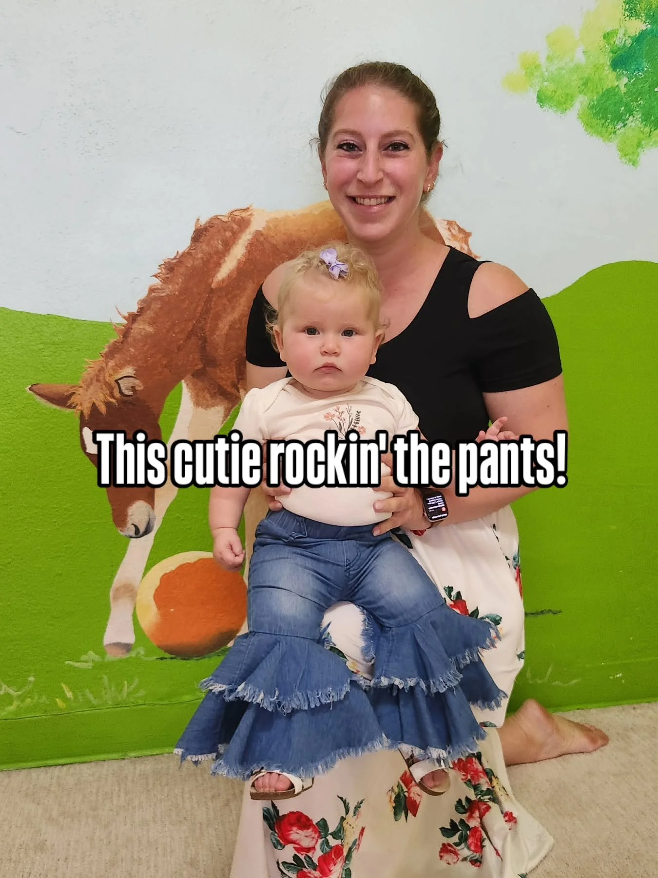 This little one was rockin' some groovy pants at Baby Sign Language Basics class last week! 
Where can I get them in my size?

#cutebaby❤️
#babyclasssandiego
#mommyandmesandiego