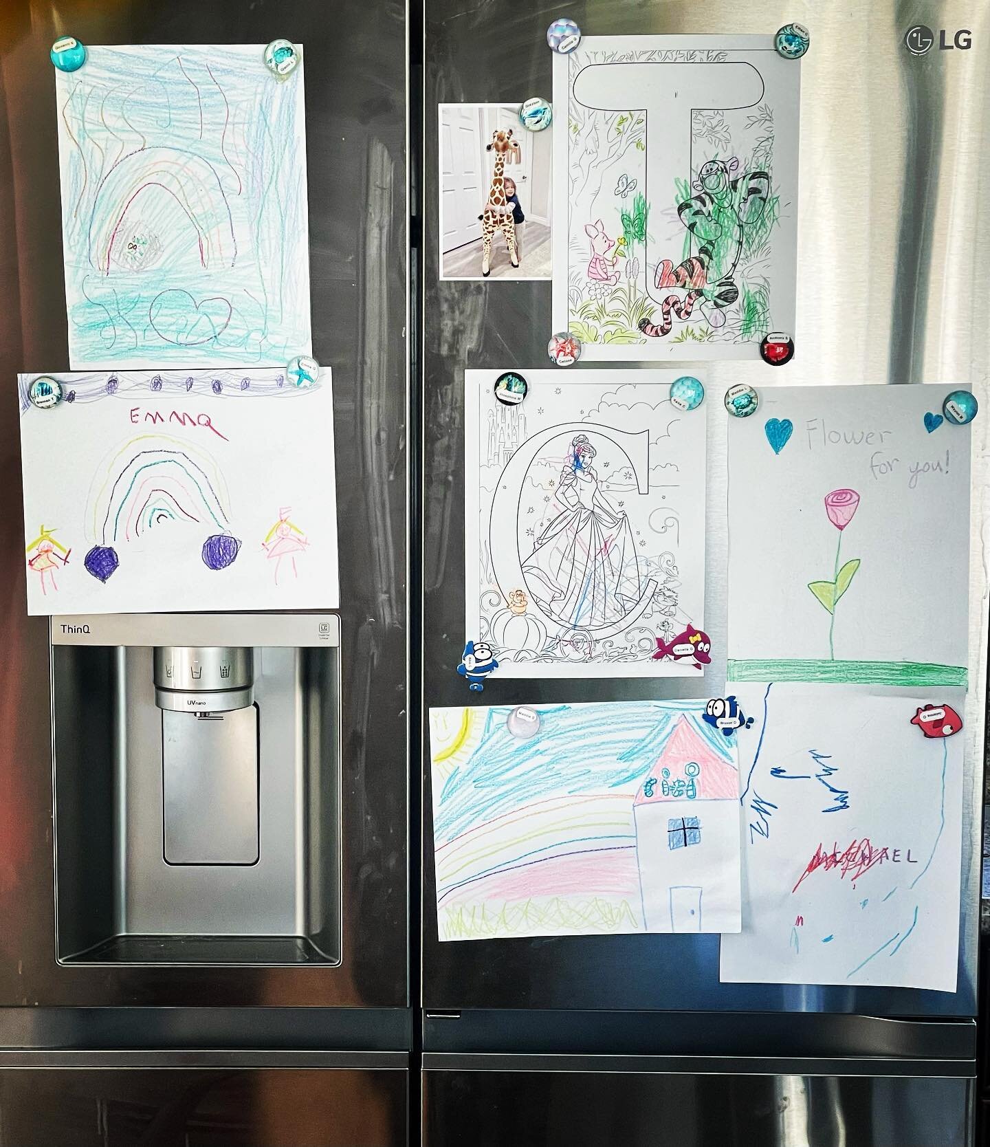 You can&rsquo;t look at this fridge and not feel the love. I have the best job. I LOVE and appreciate all my students&rsquo; art that they were so thoughtful to make for me. 🥰 #kidsarethebest #ifeelthelove #swimminglessonsrule #nevergoingbacktoworkf