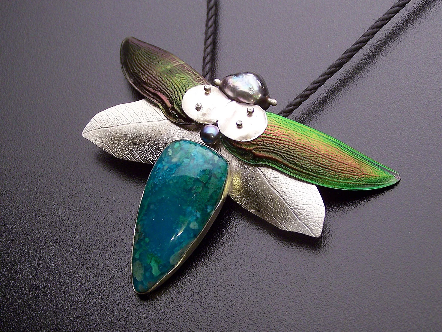 Gem Silica Beetle Pendant