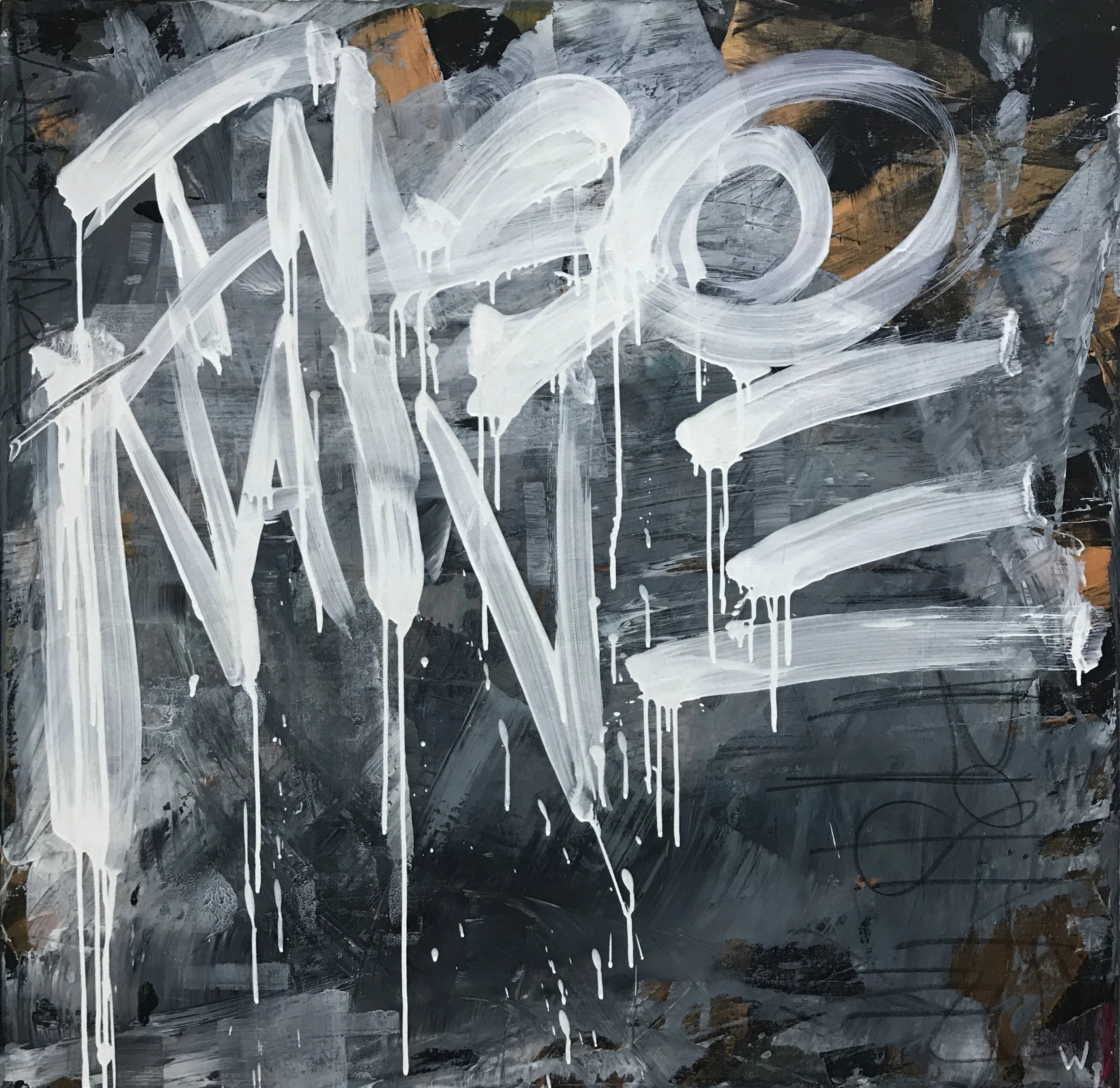 9PM AND CANDID - ACRYLIC ON CANVAS - 48 X 48