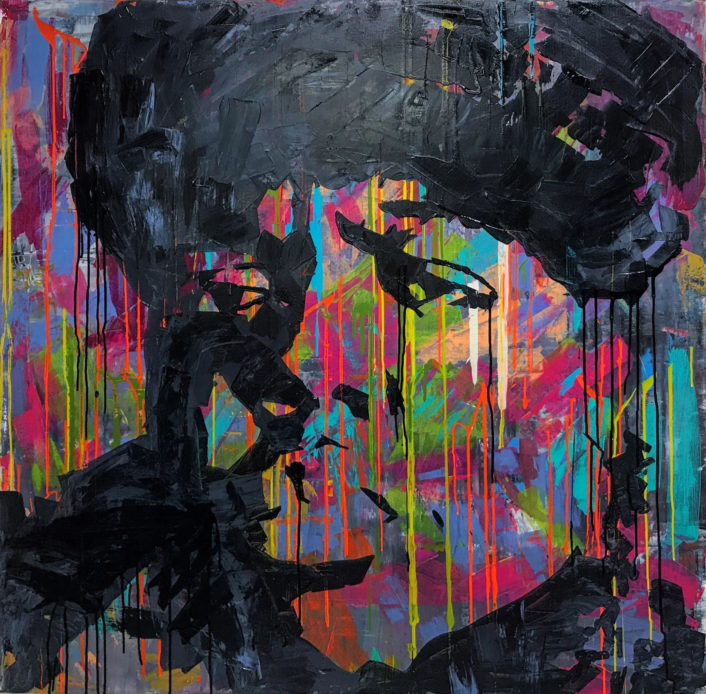 B.I.G. - ACRYLIC AND INK ON CANVAS - 48 X 48