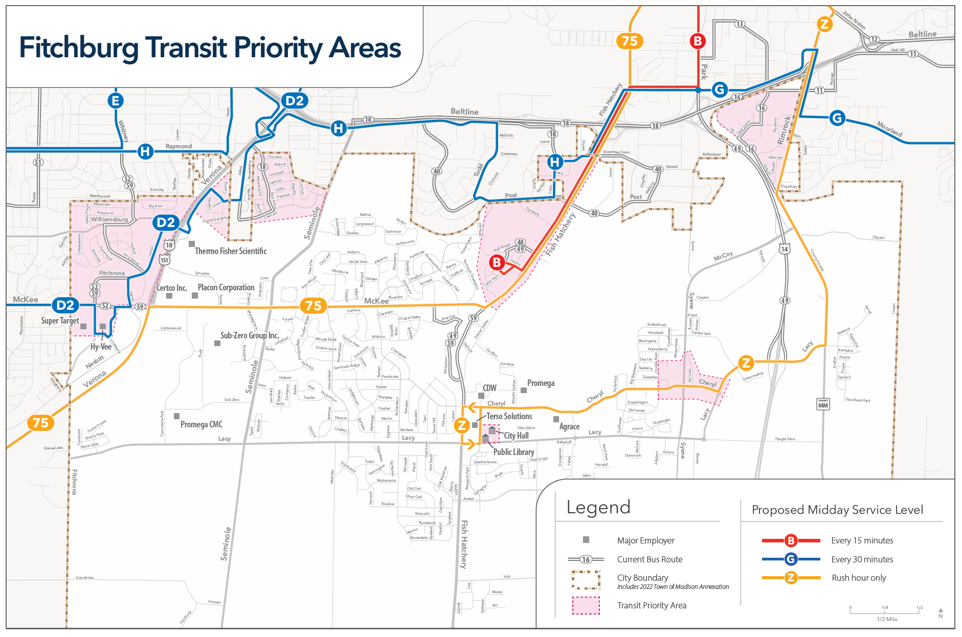 Fitchburg Transit Priority Areas