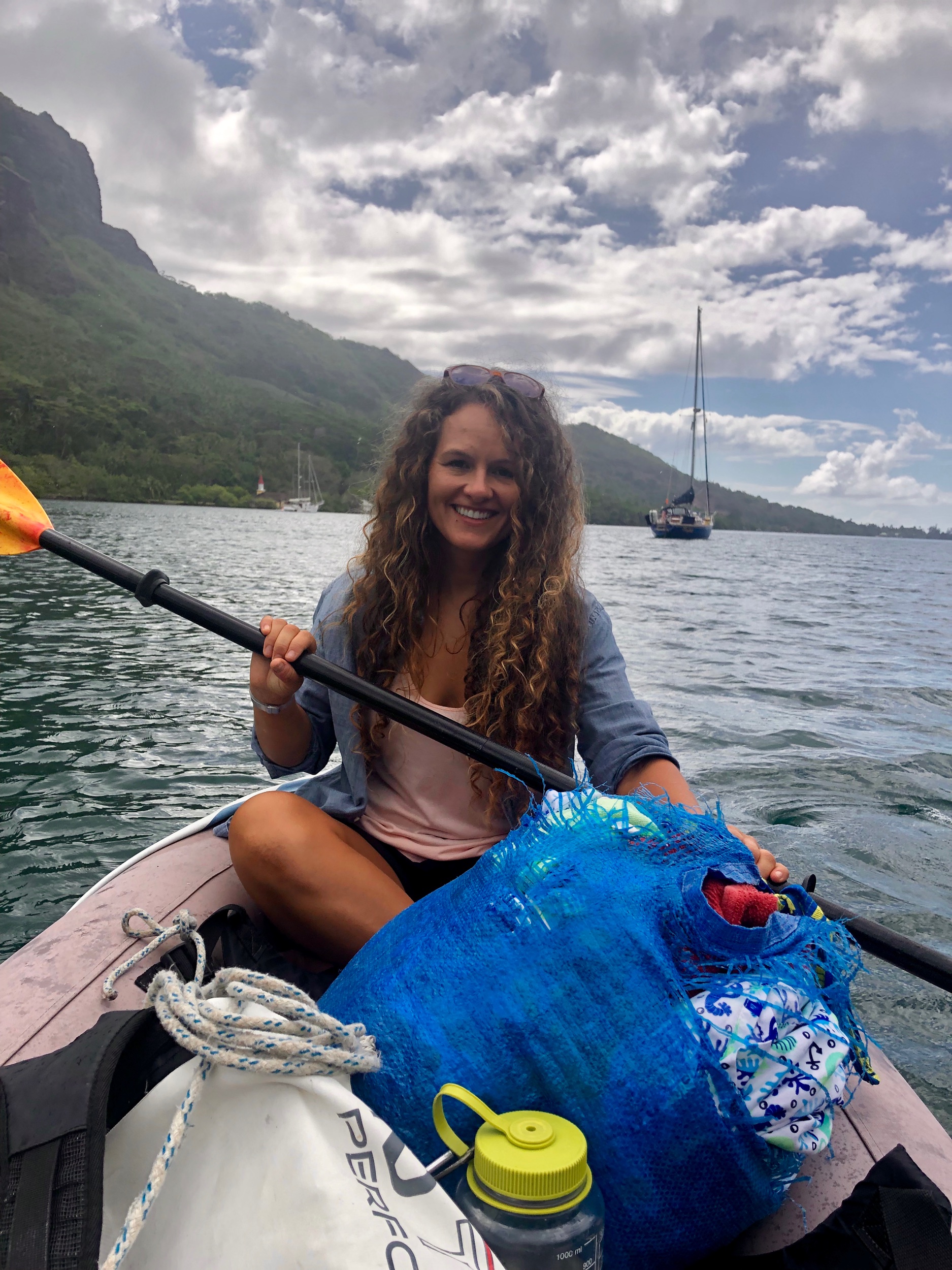 I'm always happy when there's water at an anchorage and I can bring the buckets and laundry to shore to do my washing.