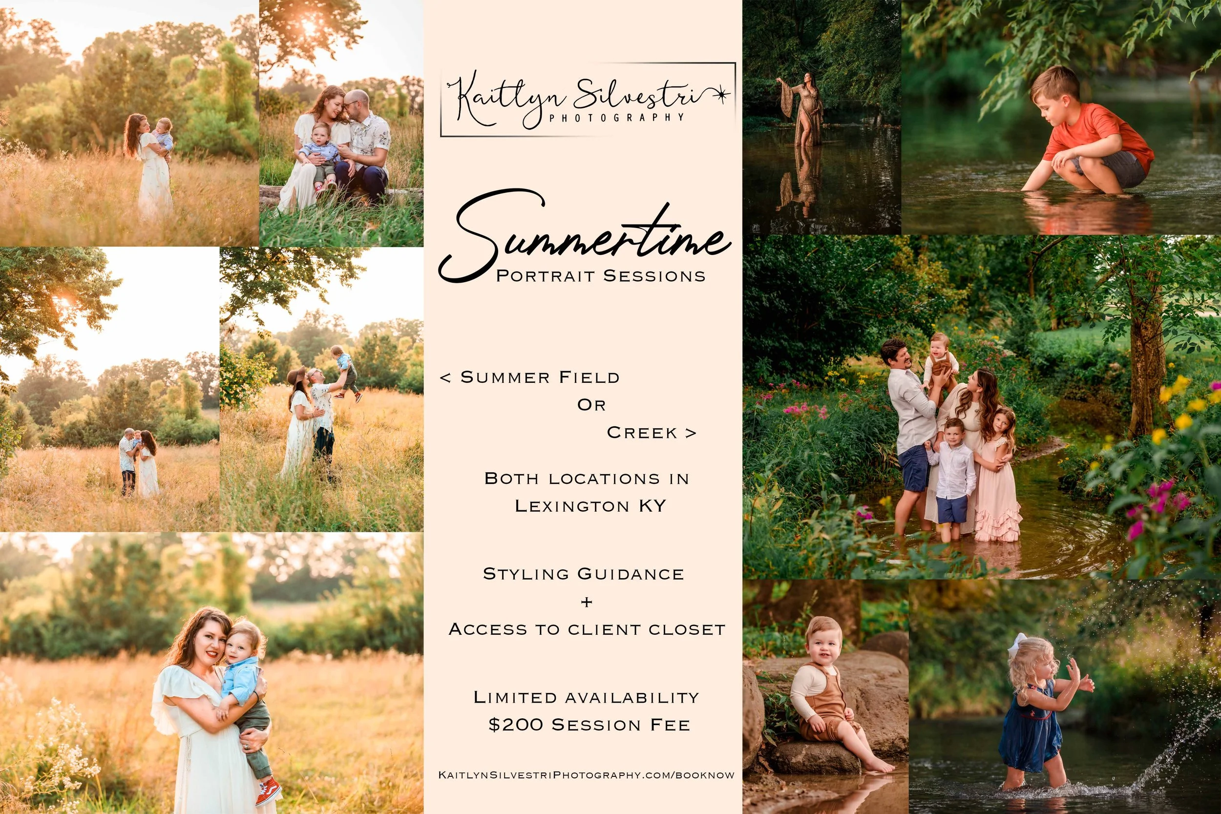 Summer mini sessions in Lexington KY, Creek photos in Lexington ky, family photography in central Lexington ky