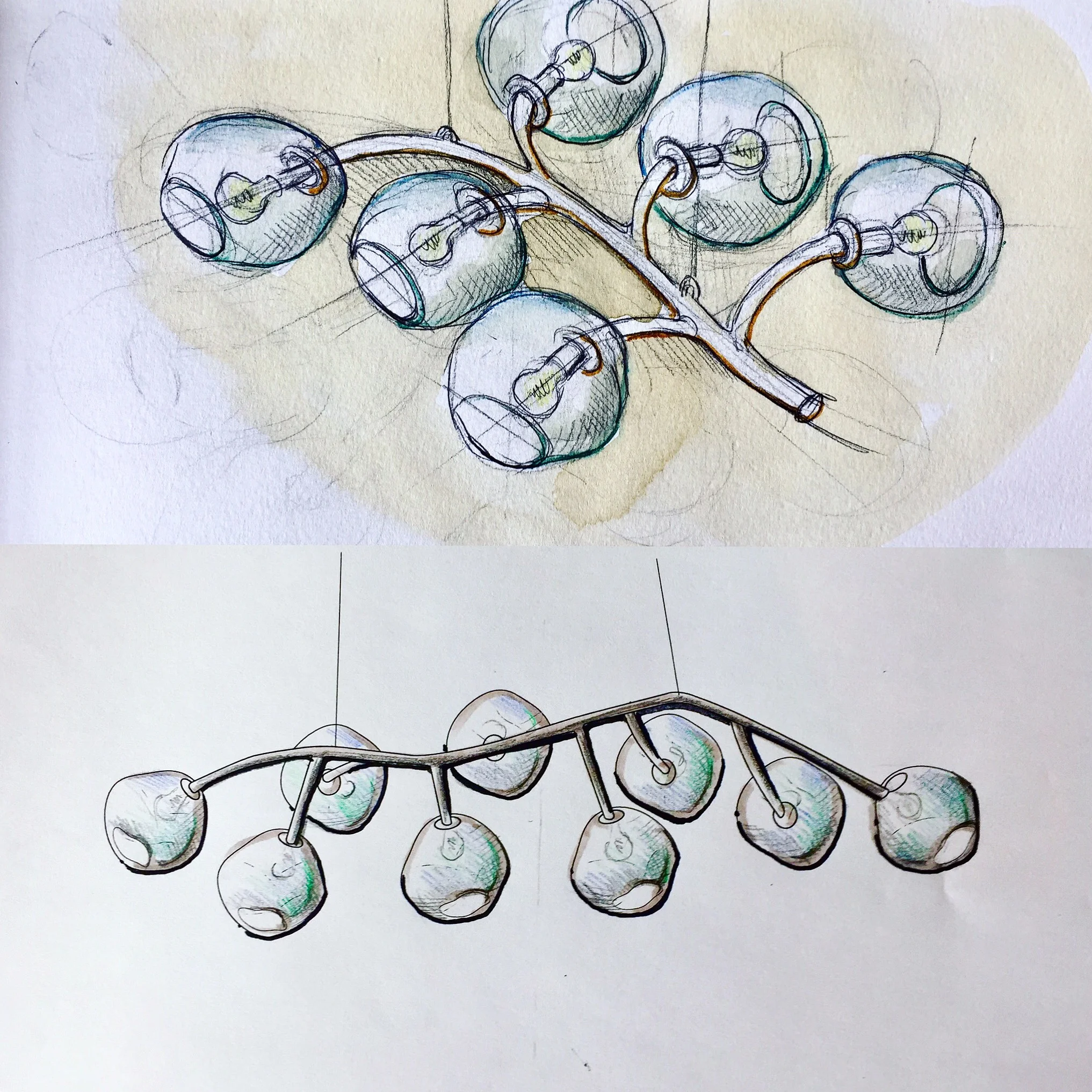 Copper Vine Chandelier Concept Rendering