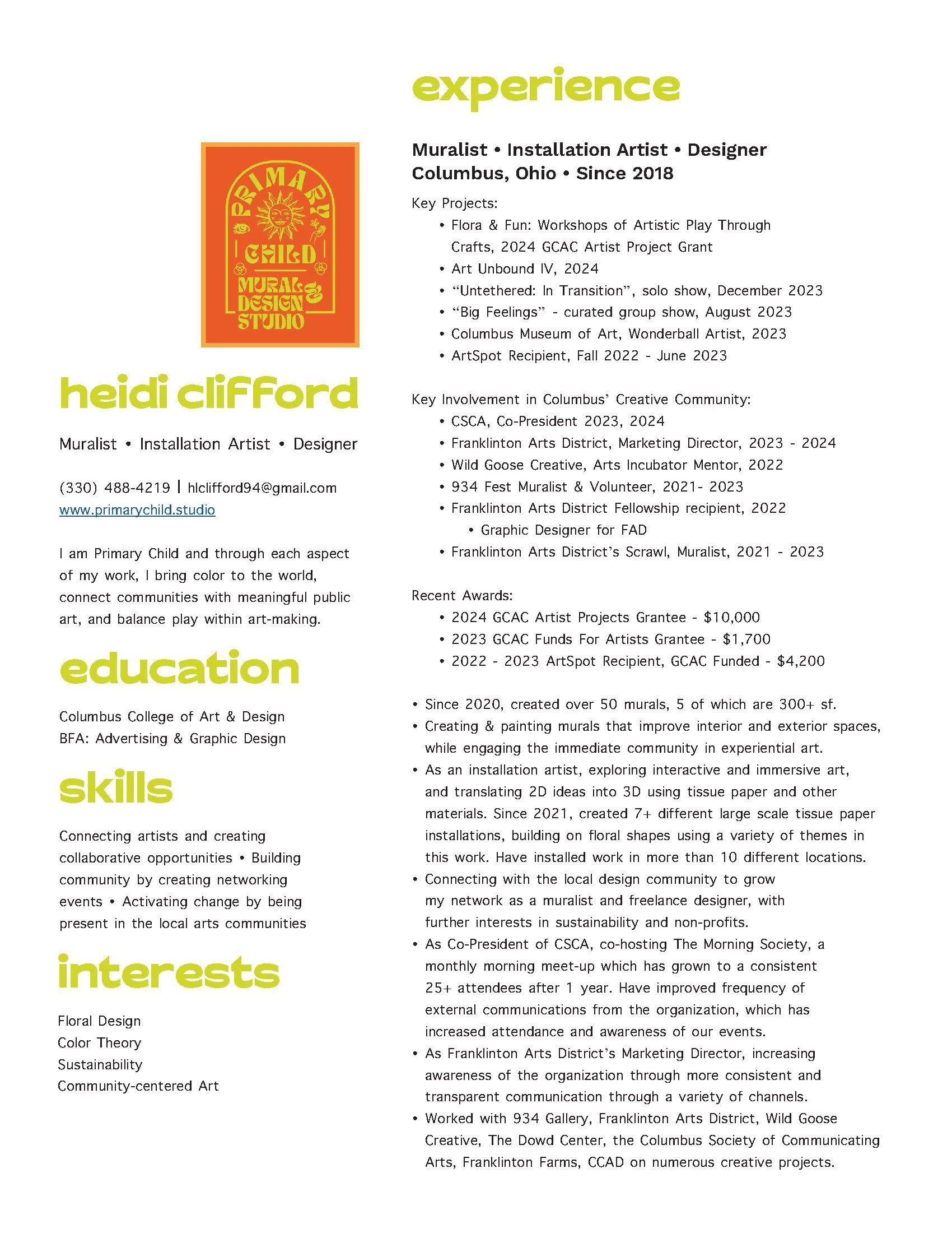 Heidi's Resume
