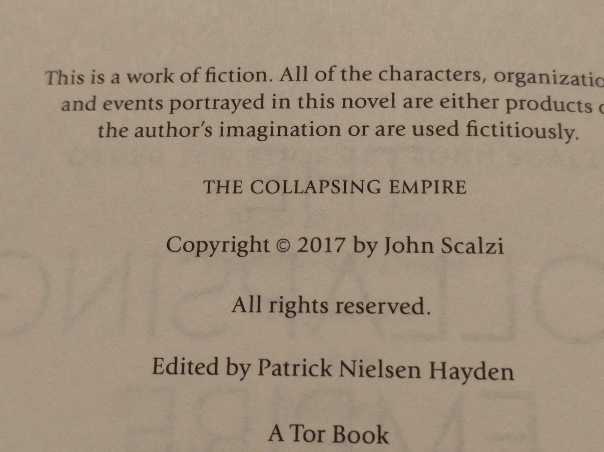"The Collapsing Empire" by John Scalzi