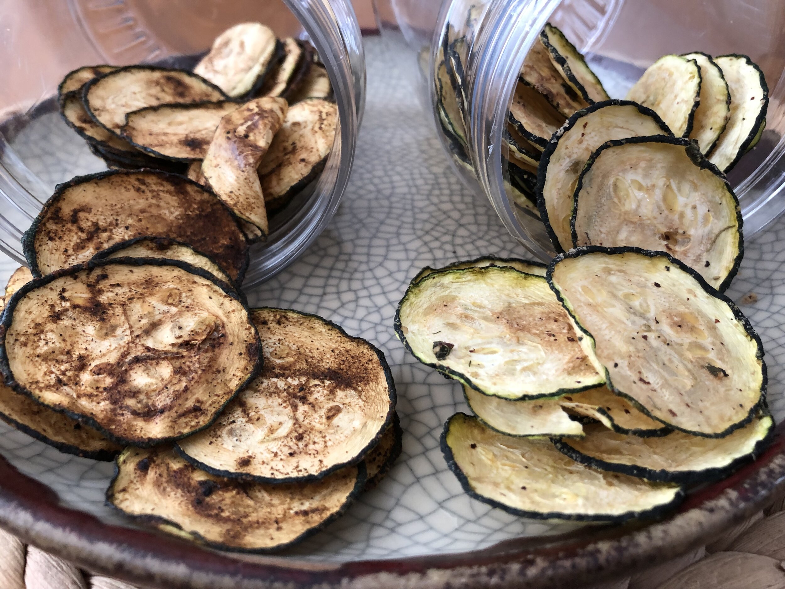 Zucchini chips (chili or Greek seasoning)