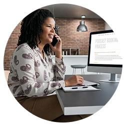 A professional media operations manager at The Expert Bookers coordinating calendar synchronization and time-zone logistics across Australian, US, and UK podcast networks.