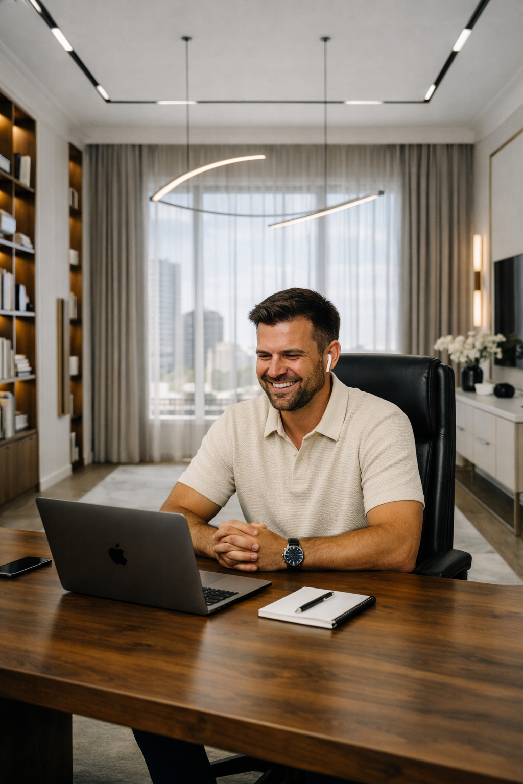 "Australian CEO smiling during a high-authority earned media interview placement.
