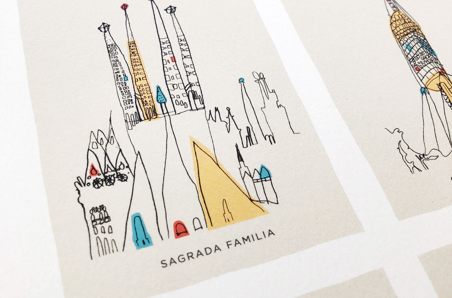 Barcelona art print detail
