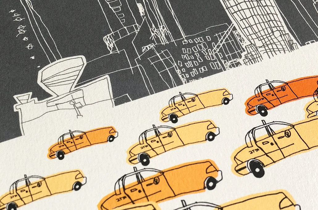 New York square art print detail