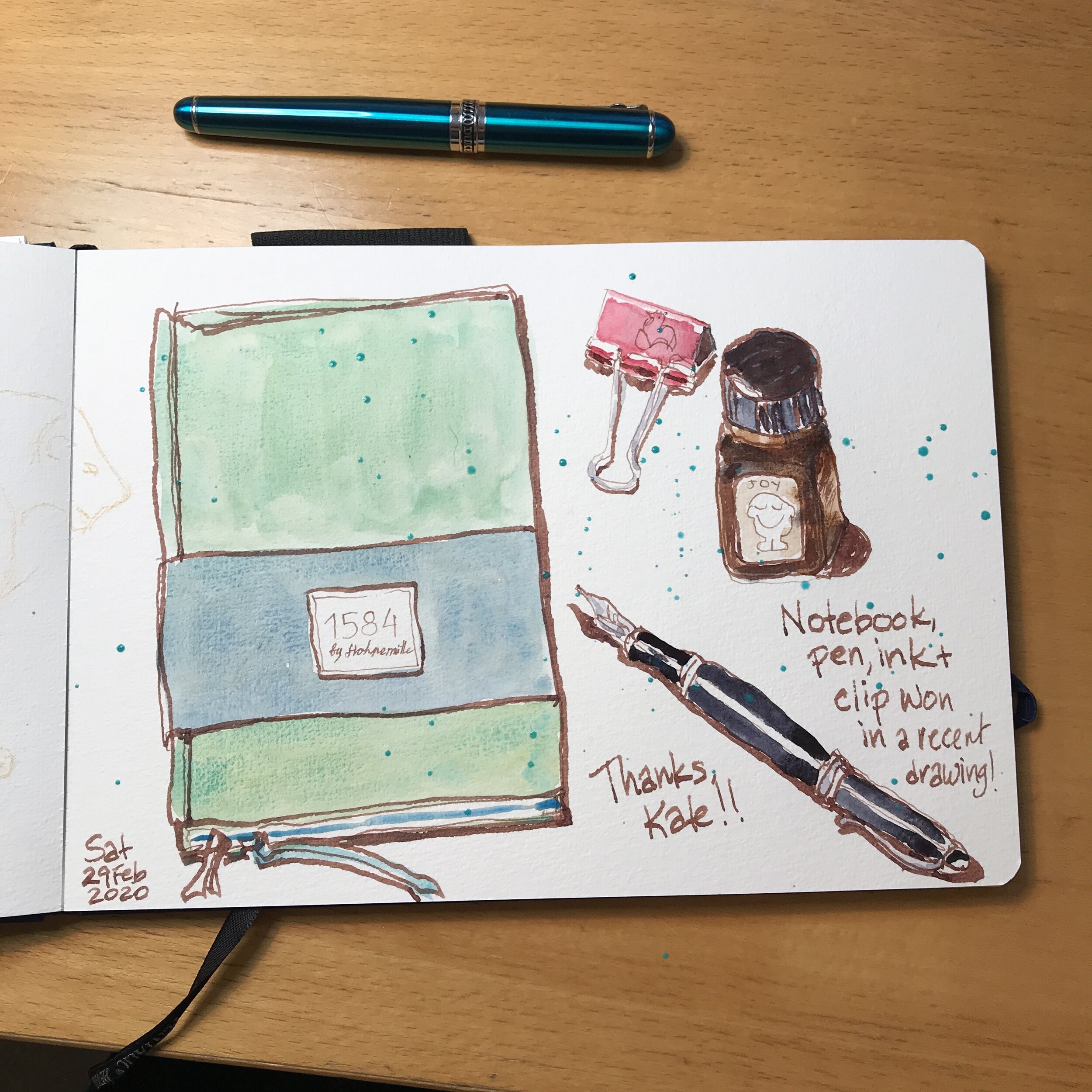 A Video of an Ink and Watercolor Sketch of New Art Supplies — Anya