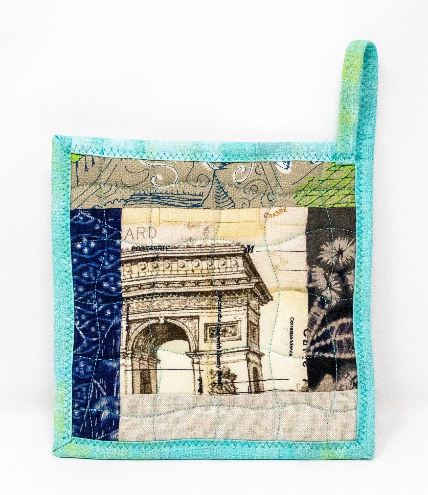 Paris Travel Ephemera Potholder, #2