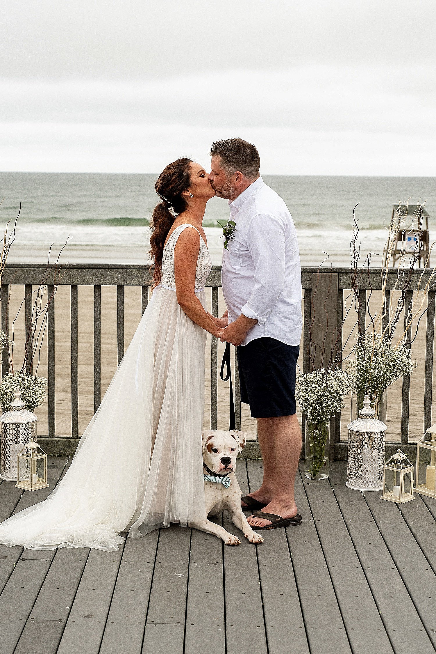 intimate wedding ceremony on the beach on the Connecticut coastline