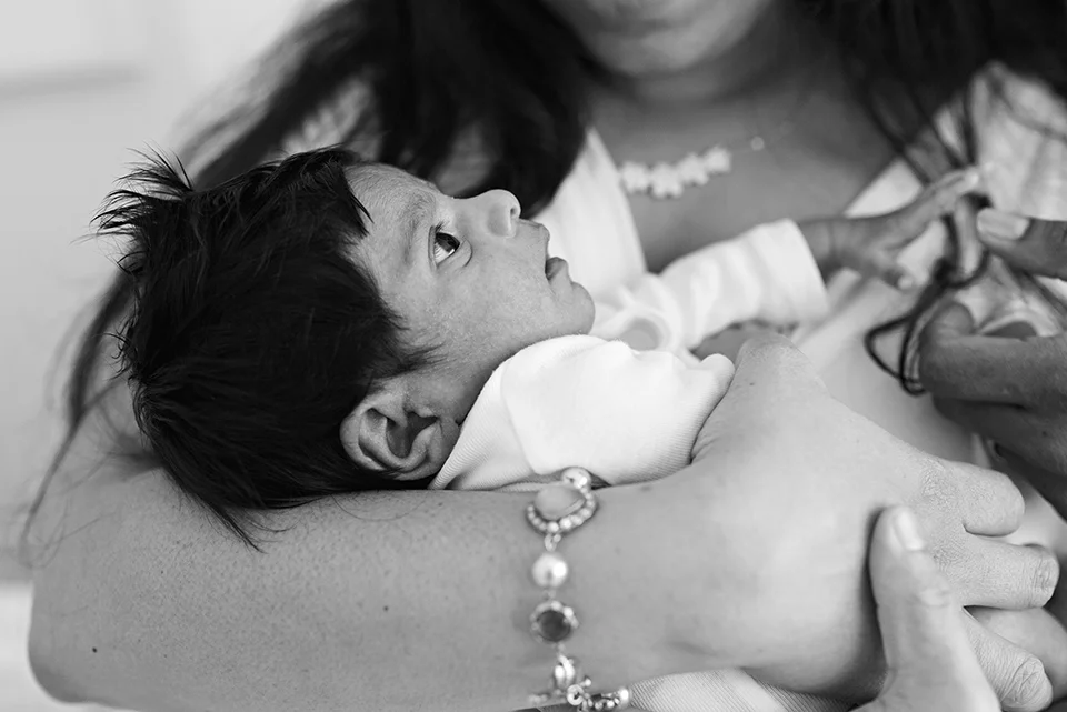 newborn girl with lots of thick dark hair southington connecticut newborn photographer
