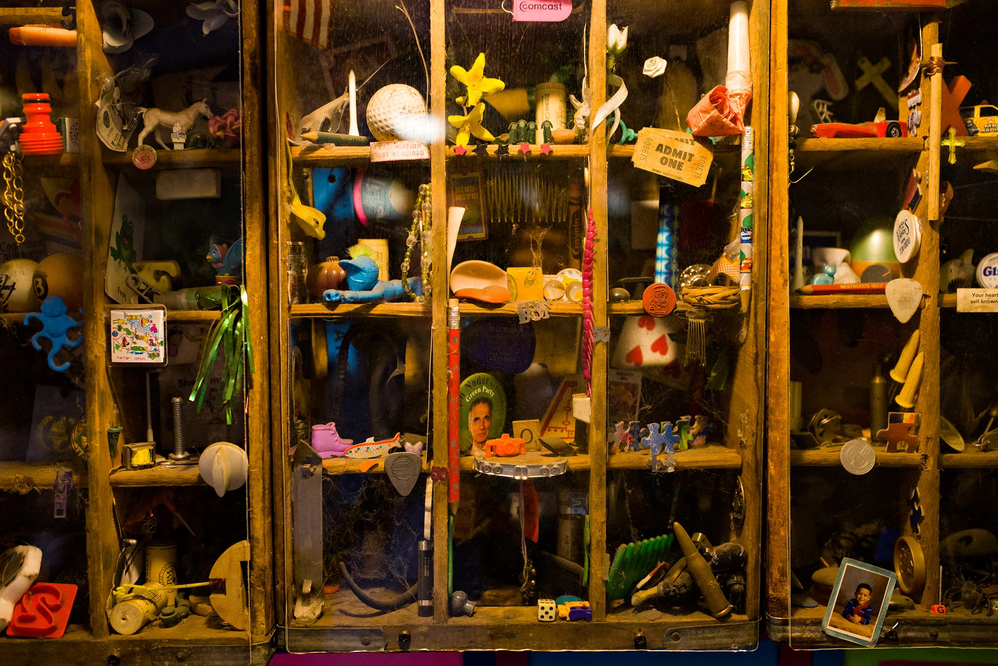 collection of items found at averys soda in new britain connecticut documentary photography