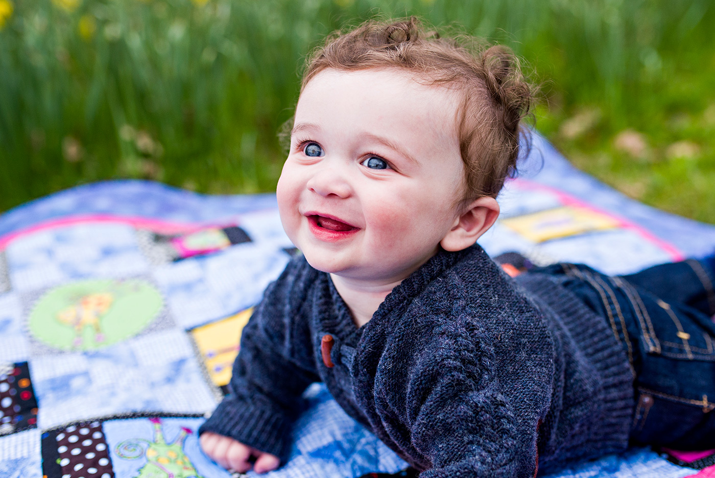 infant boy tummy time smiling hubbard park meriden connecticut family photography