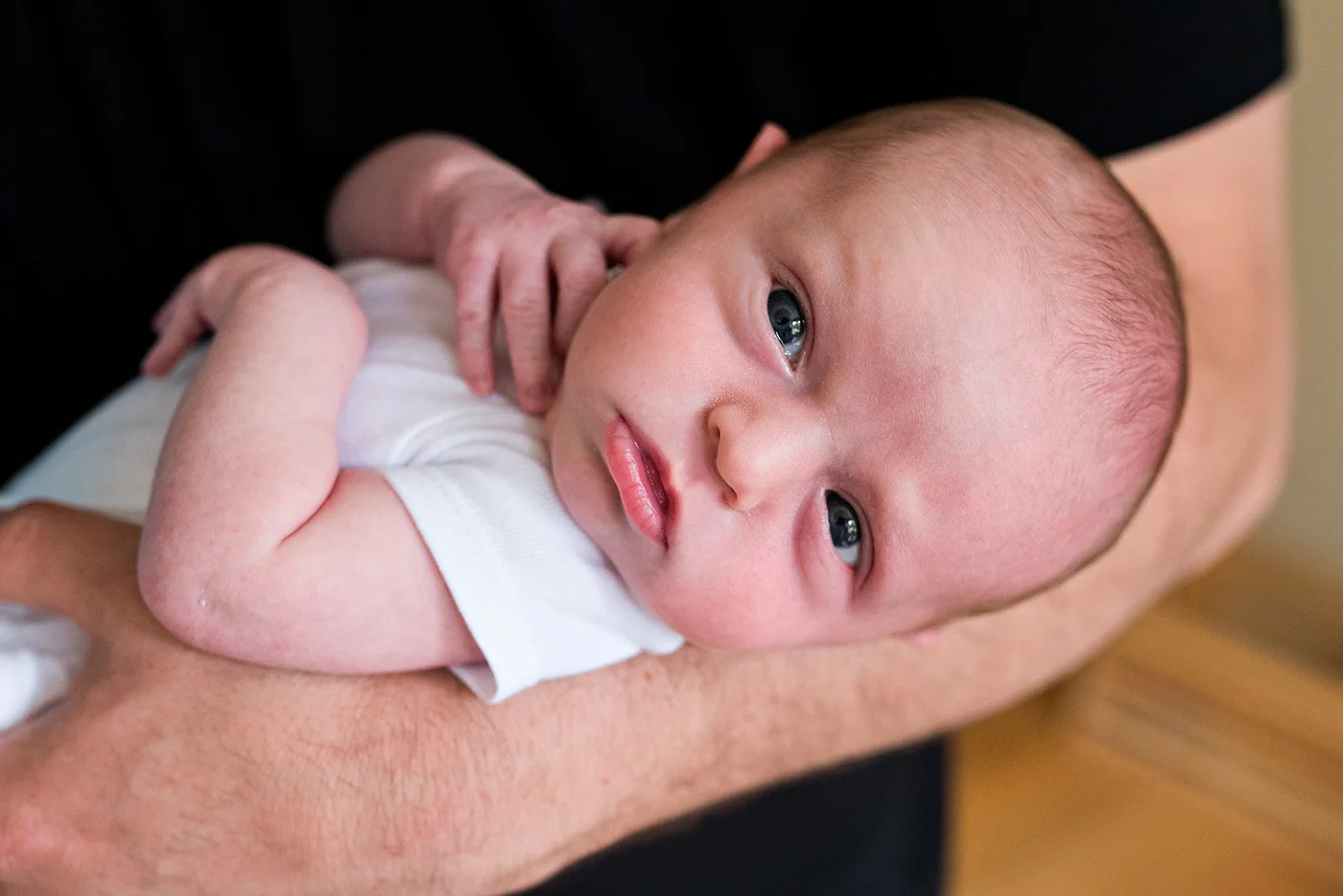 newborn boy in dads arms southington ct newborn photography