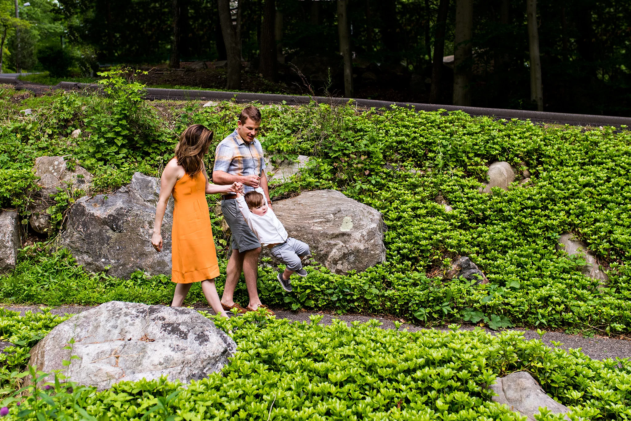 family holding hands stamford, ct nature center connecticut photography