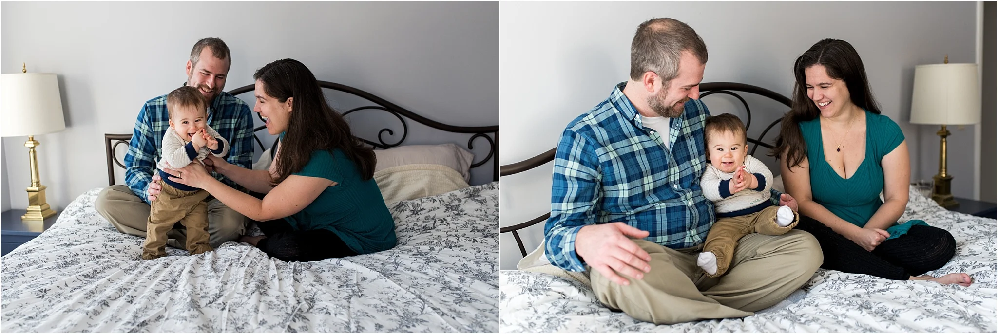 connecticut baby photographer in mom and dads bed