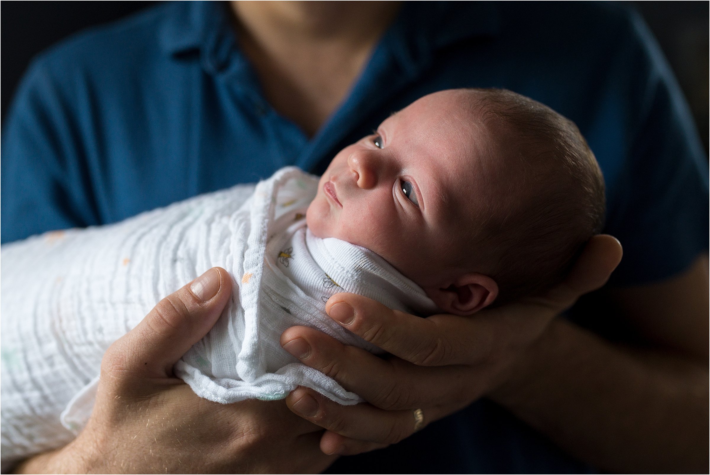 newborn baby in daddy's hands. ct newborn photographer