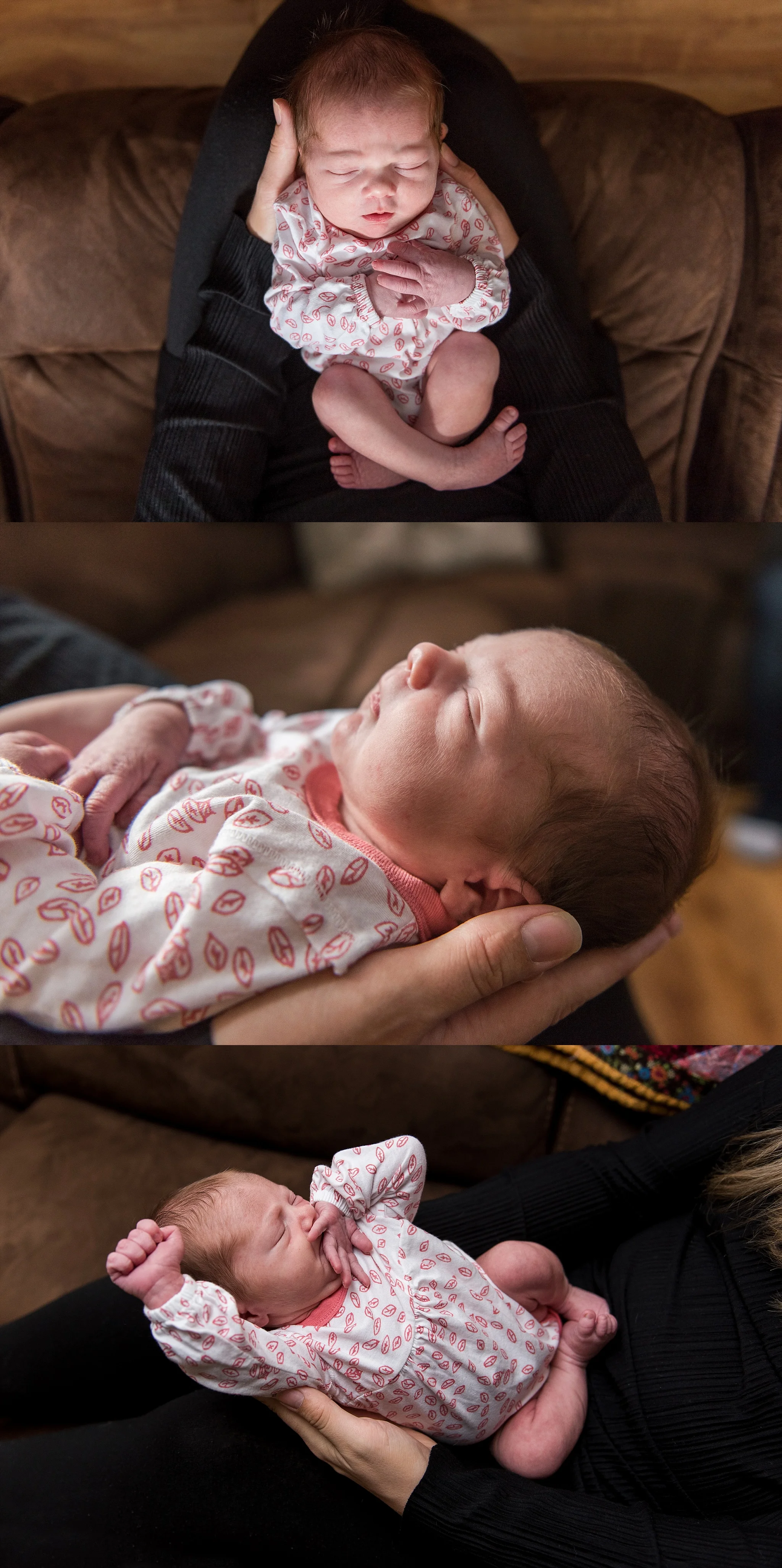 sleeping newborn on mother's lap. newborn photography ct