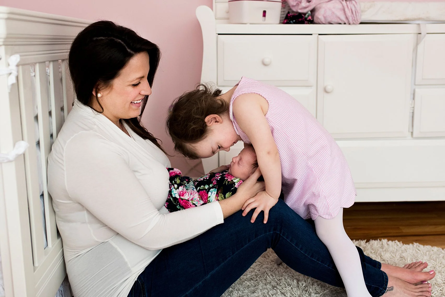 lifestyle newborn photography in nursery connecticut