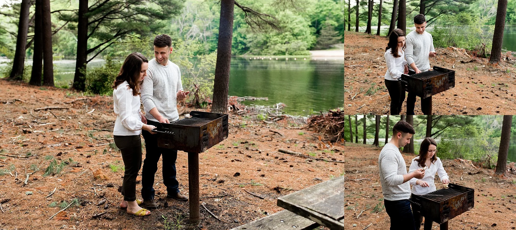 ct engagement photography cooking s'mores