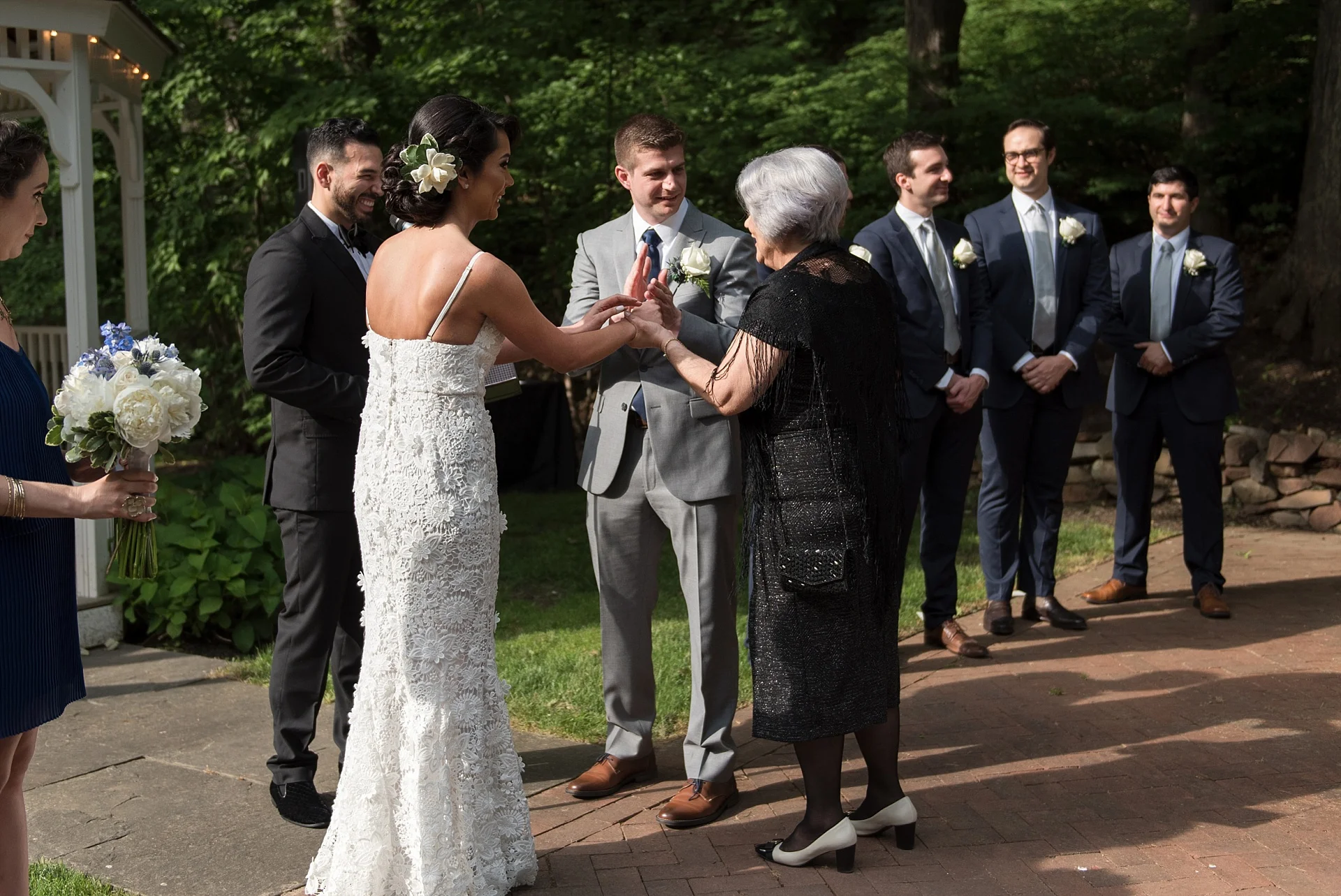 mother giving bride away connecticut wedding