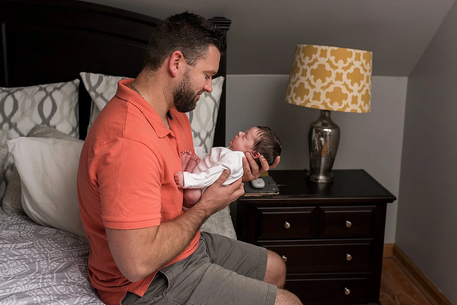 dad with newborn during ct newborn photography