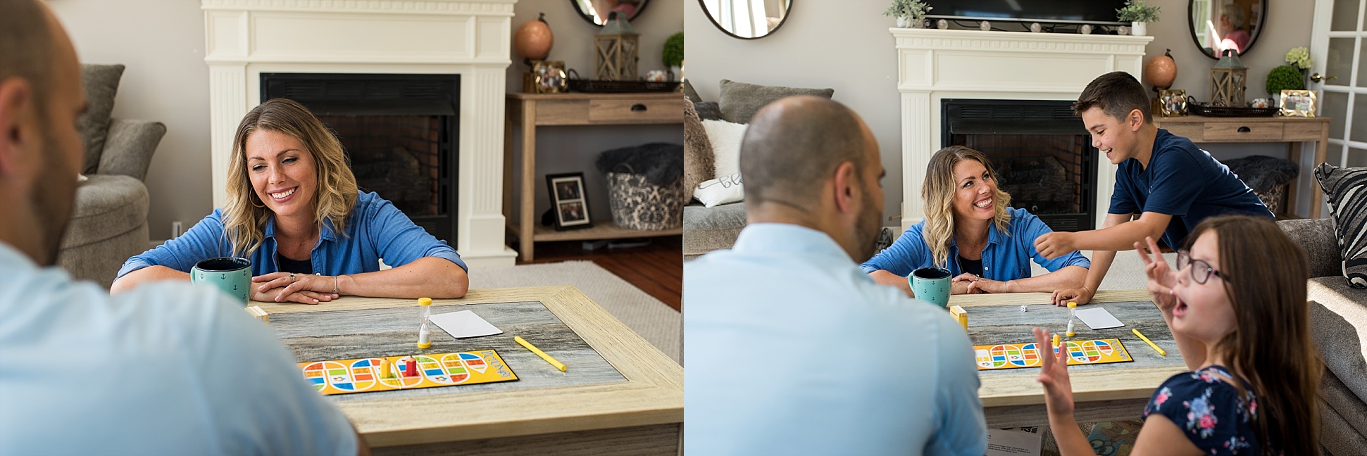 family playing board games connecticut photography