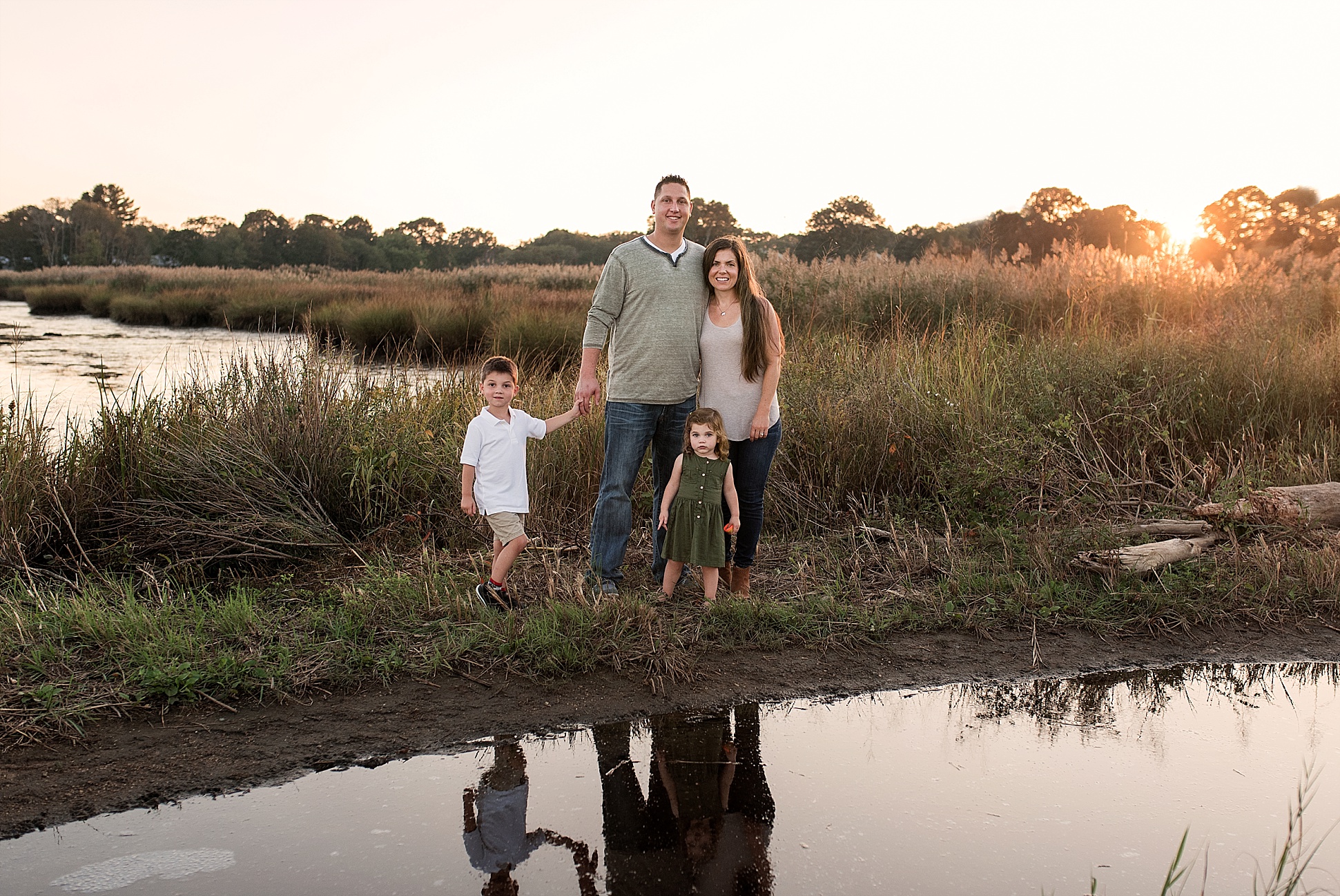 family photography session at sunset in old saybrook, connecticut
