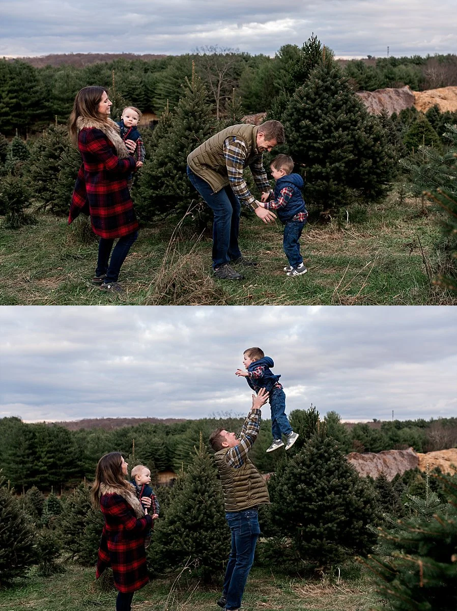 christmas tree farm family photography CT