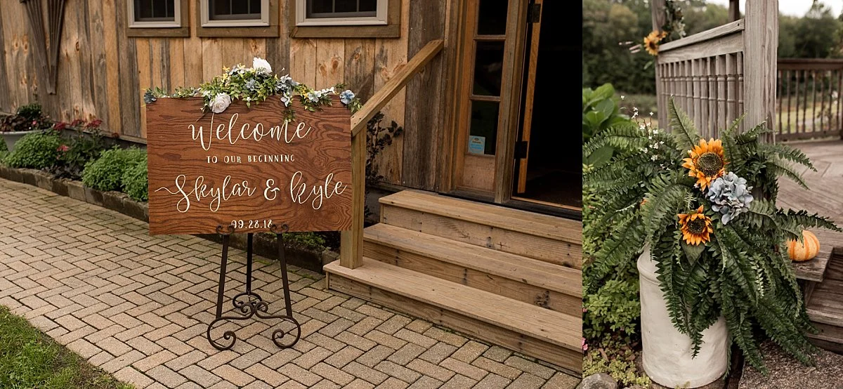 bride and groom handmade wedding sign
