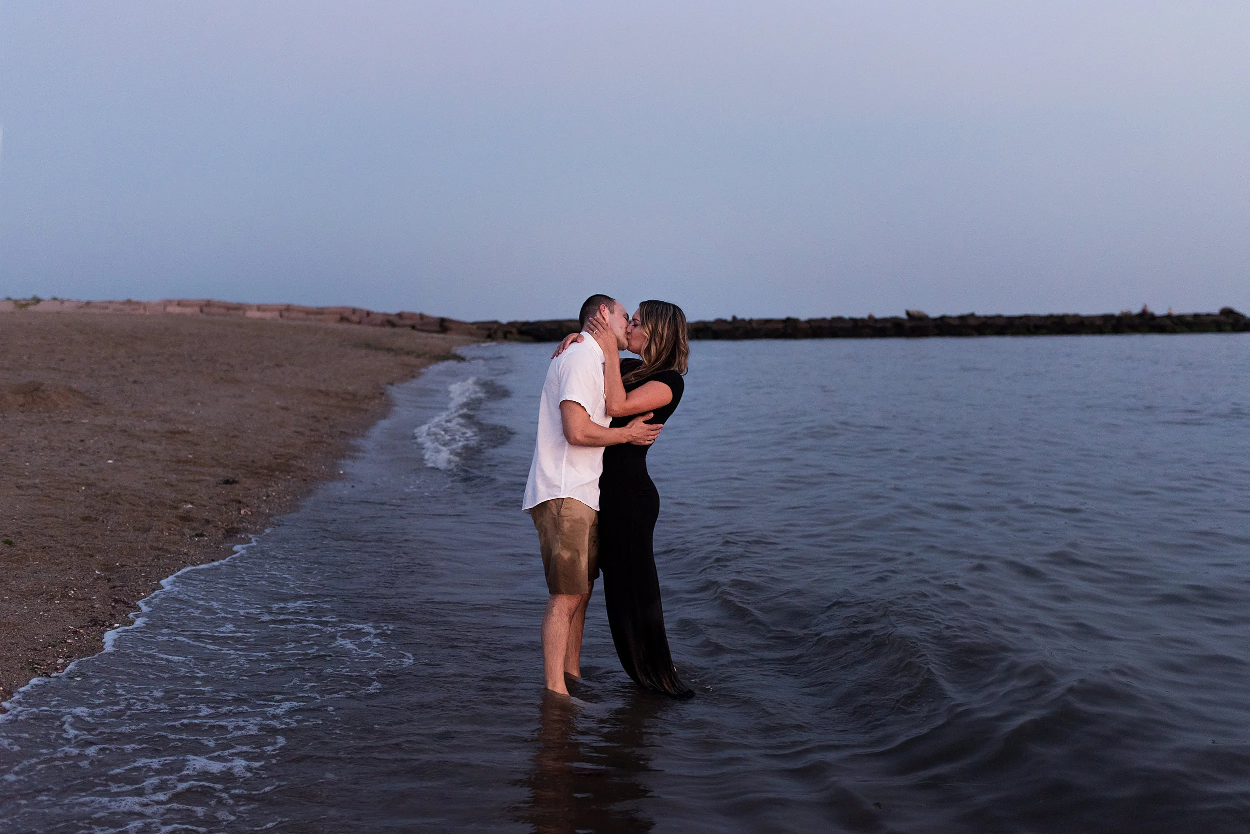 photos at the beach with wedding photographer in ct