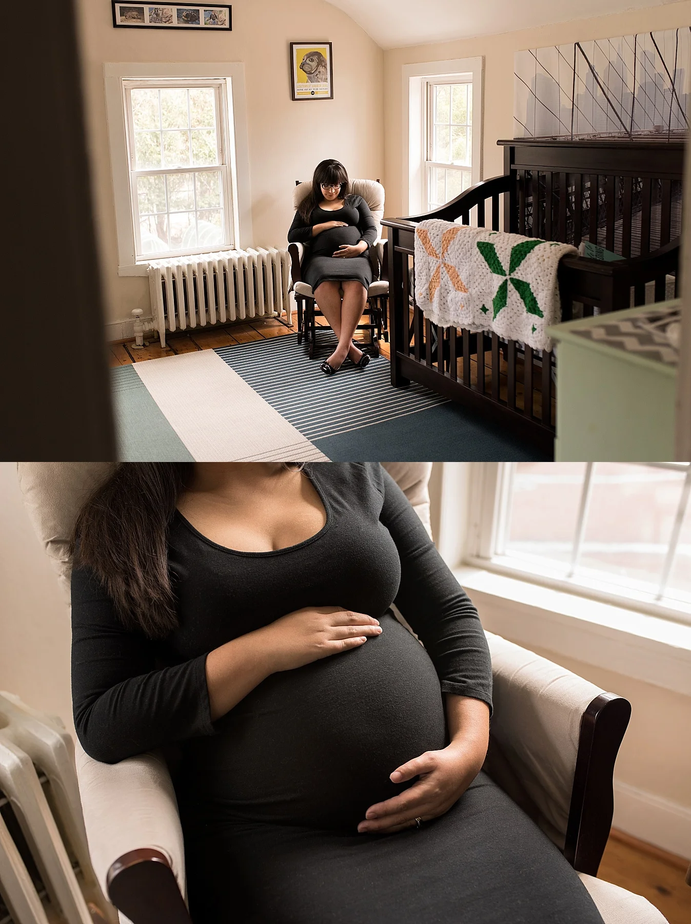 New London County maternity photography in the nursery