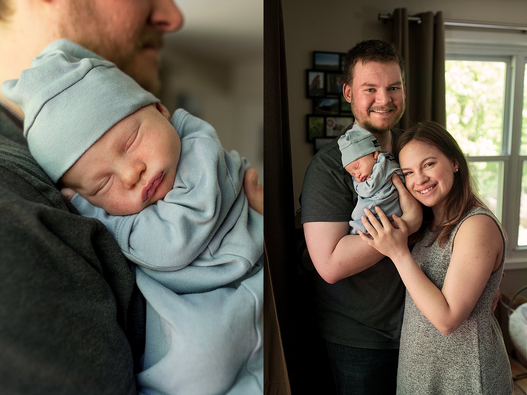 baby boy sleeping on dad during connecticut baby photography