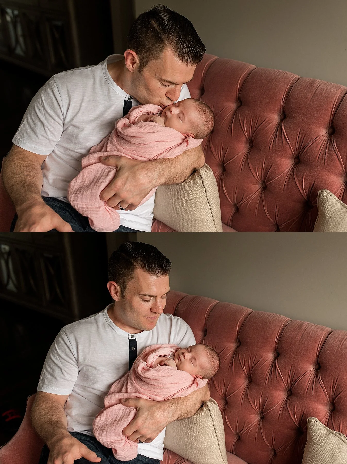 newborn and father portaits