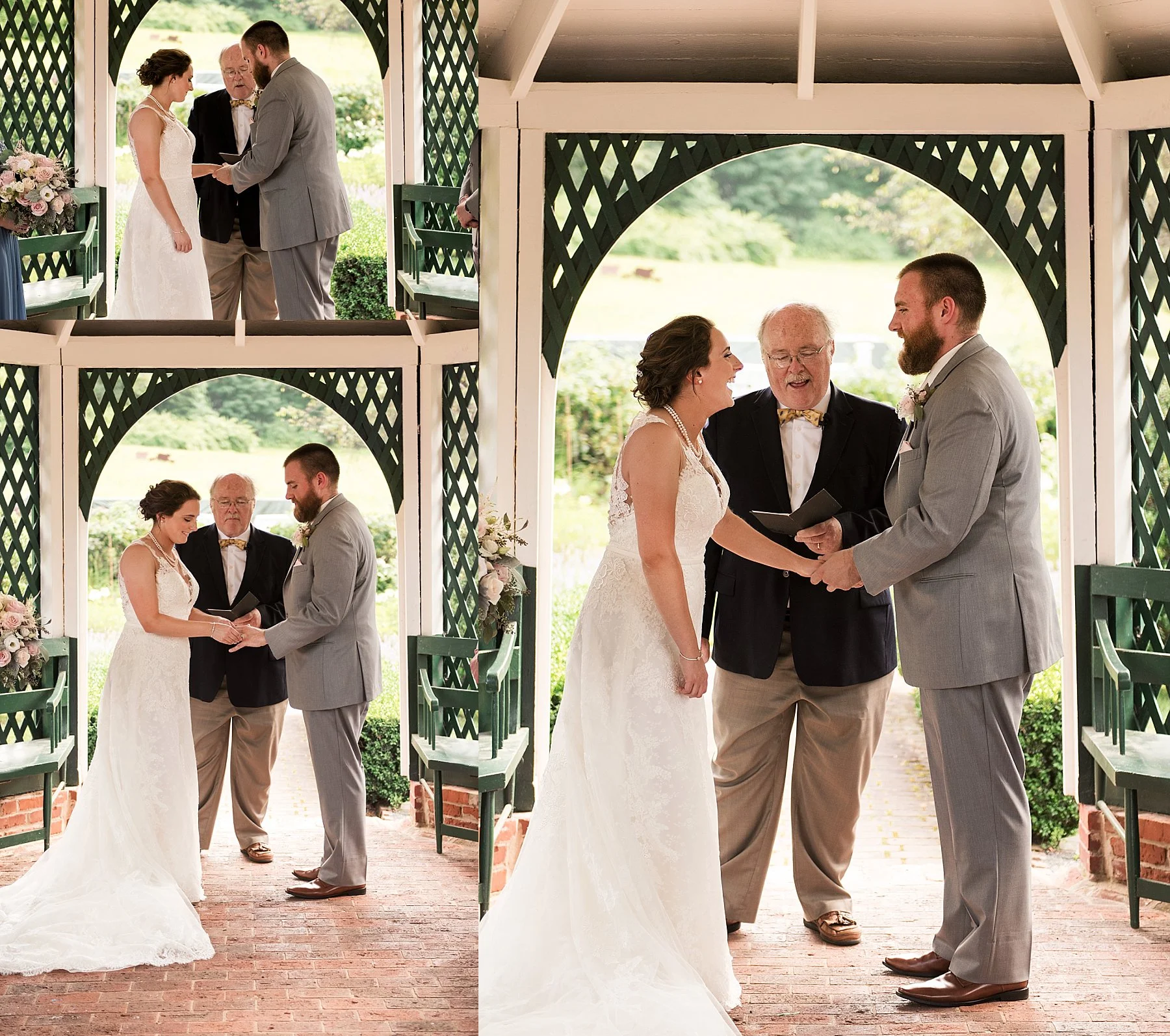 Bride and Groom during wedding ceremony in Farmington, CT