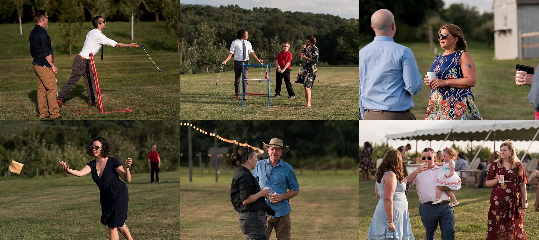 guests playing lawn games at intimate wedding in CT