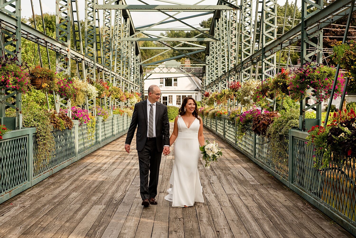 Making a pit stop at the #drakehillflowerbridge in #simsbury on our way to an intimate wedding reception at #millwrightsrestaurant .
.
.
.
.
.
 #ctweddingphotographer  #connecticutweddingphotographer #connecticut #connecticutphotographer #connecticut