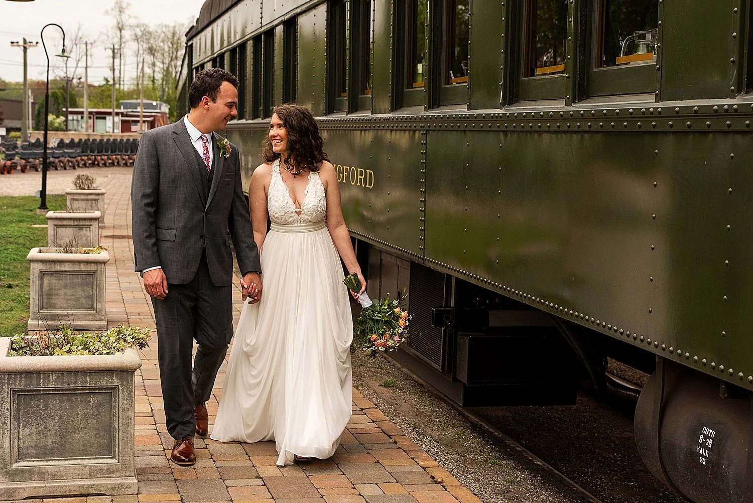 wedding at Essex Steam Strain in Connecticut