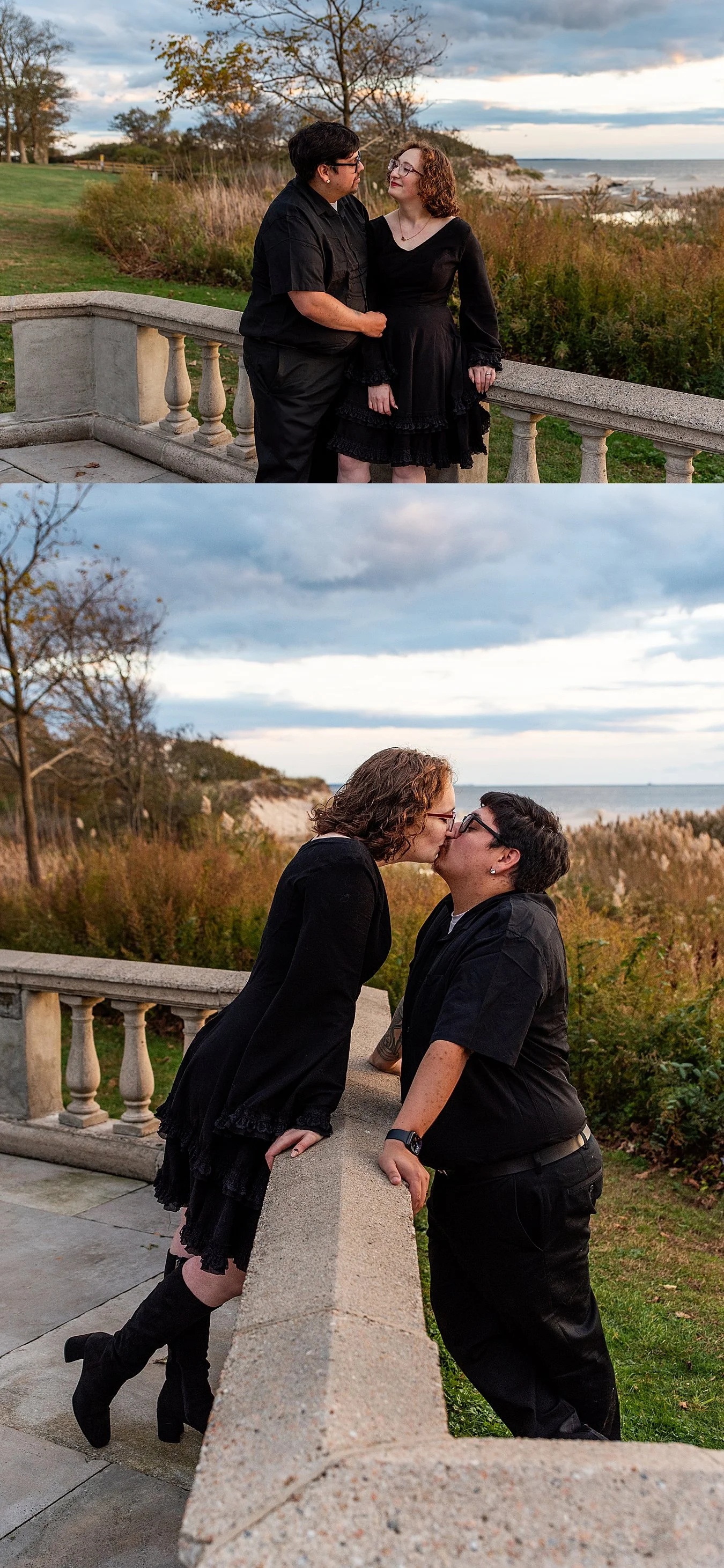 Connecticut engagement photography at the beach at sunset