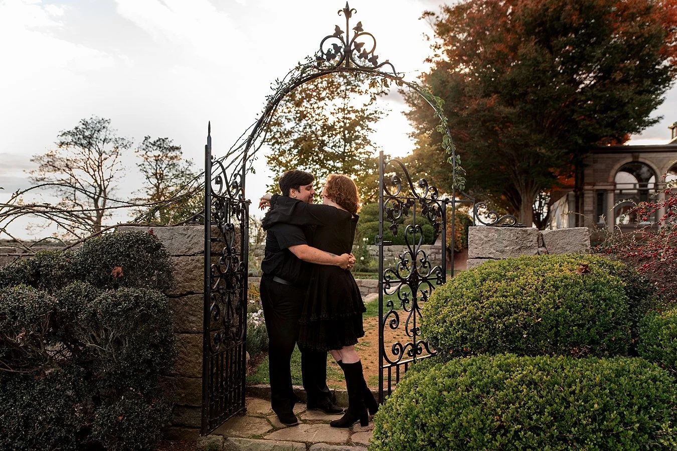 iron gate in gardens at harness memorial park