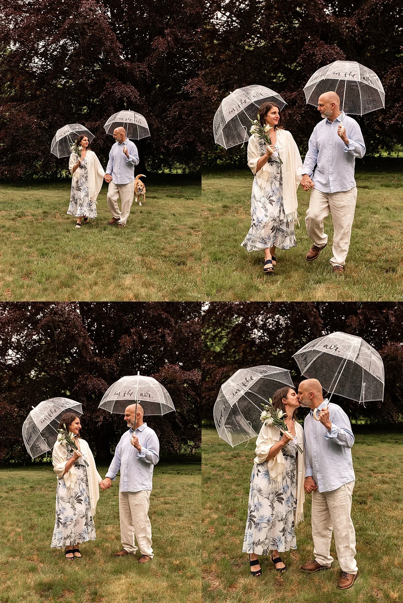 couple have private elopement ceremony in their Connecticut backyard