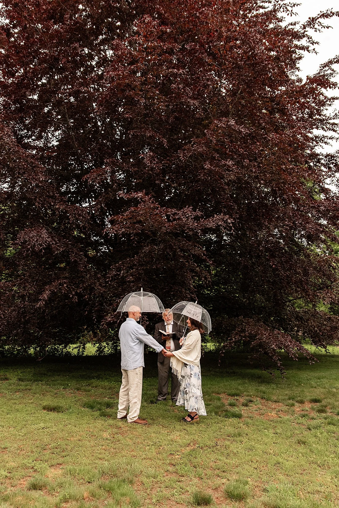 bride and groom elope in their own backyard in Lyme, CT