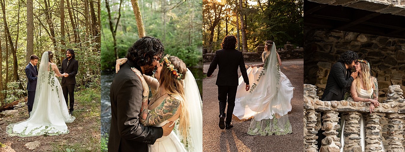 Private elopement ceremony in the woods of Middlesex County, CT capturing by Connecticut Elopement Photographer